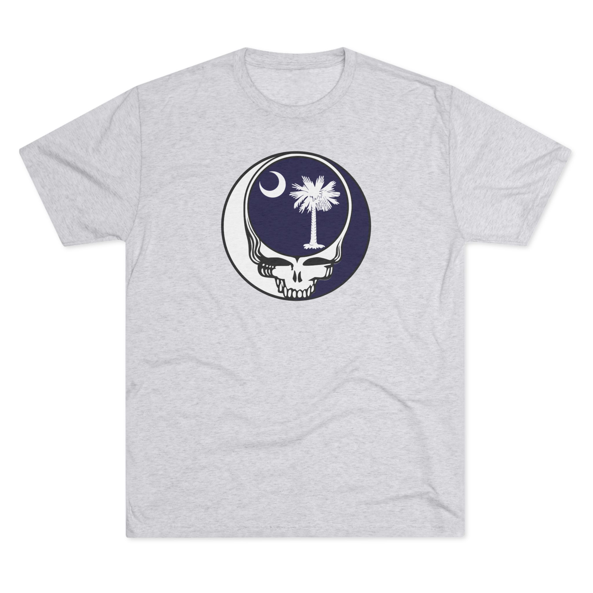 Palmetto Moon Skull tee | South Carolina crescent palm graphic Steal Your Face tee
