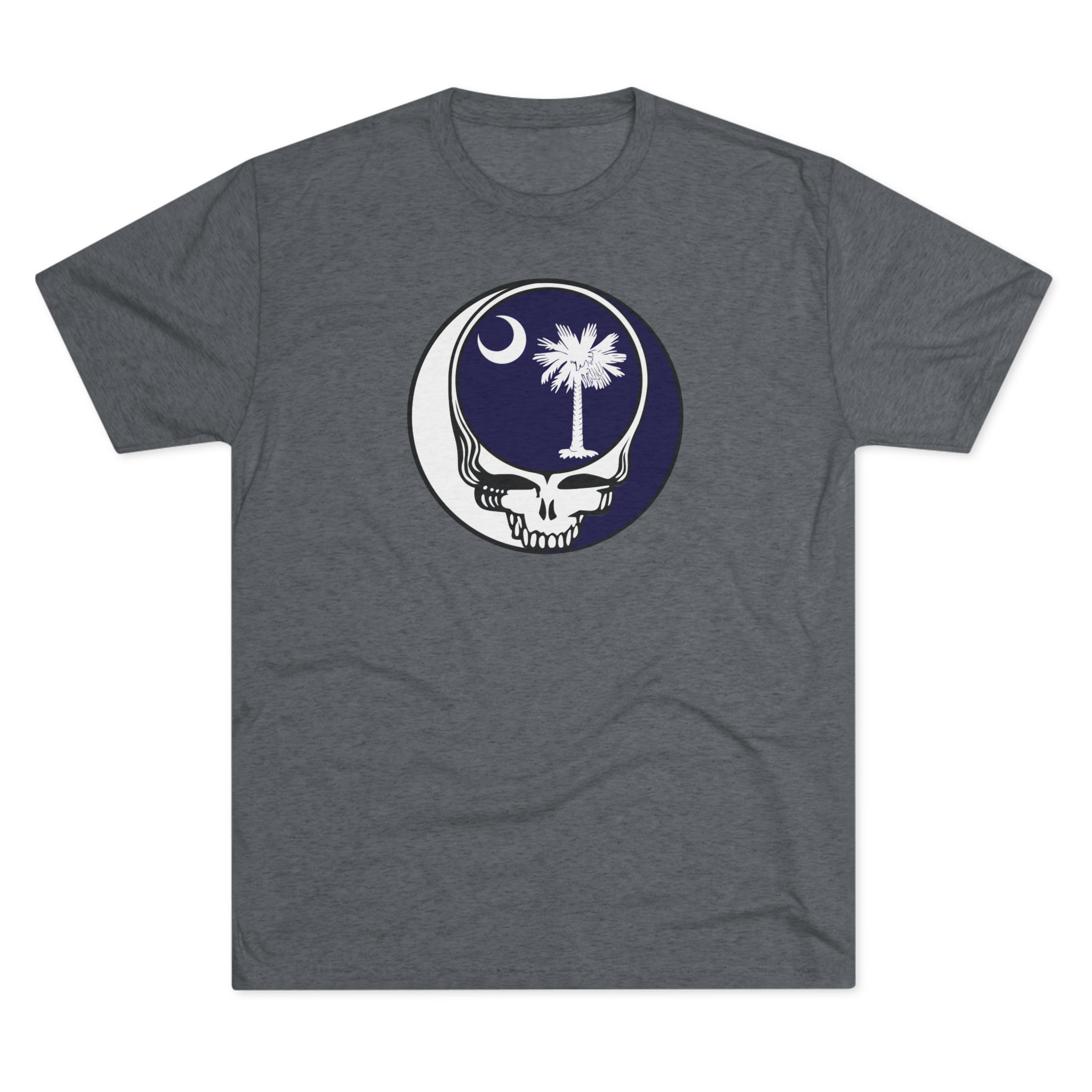 Palmetto Moon Skull tee | South Carolina crescent palm graphic Steal Your Face tee