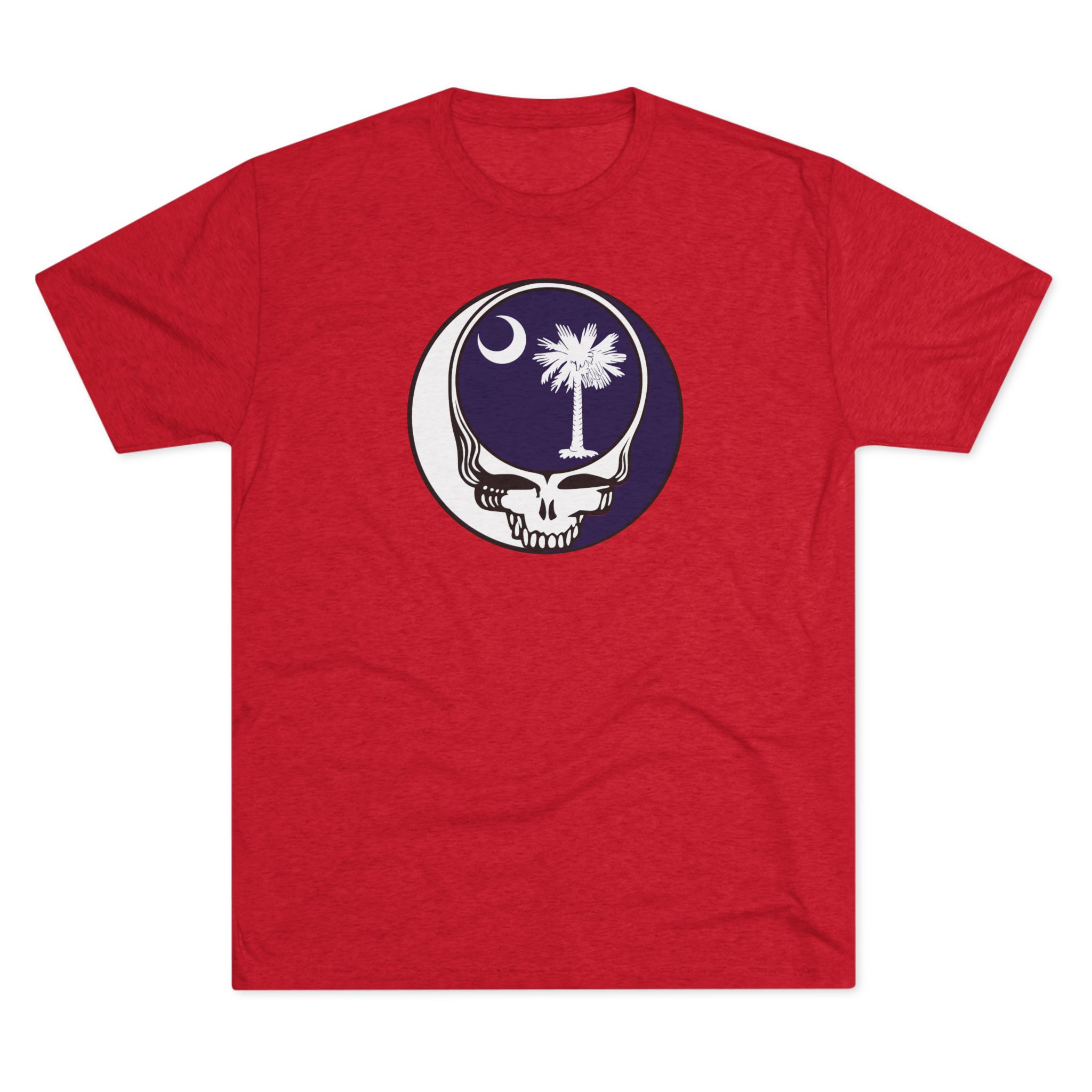Palmetto Moon Skull tee | South Carolina crescent palm graphic Steal Your Face tee