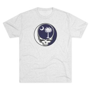 Palmetto Moon Skull tee | South Carolina crescent palm graphic Steal Your Face tee