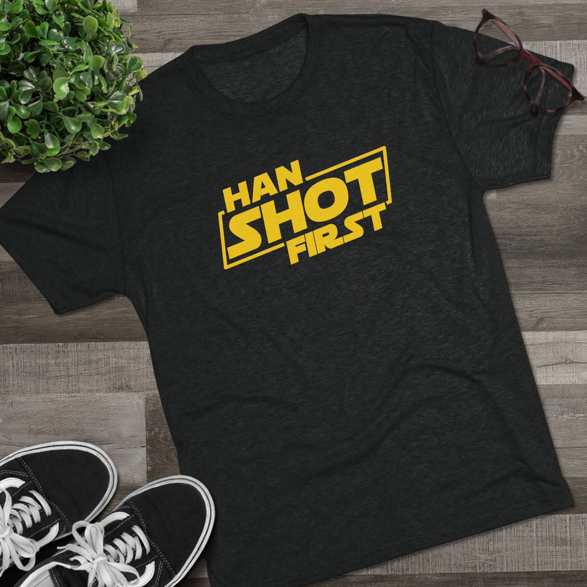 Han Shot First T-Shirt | Star Wars Phrase Graphic Tee