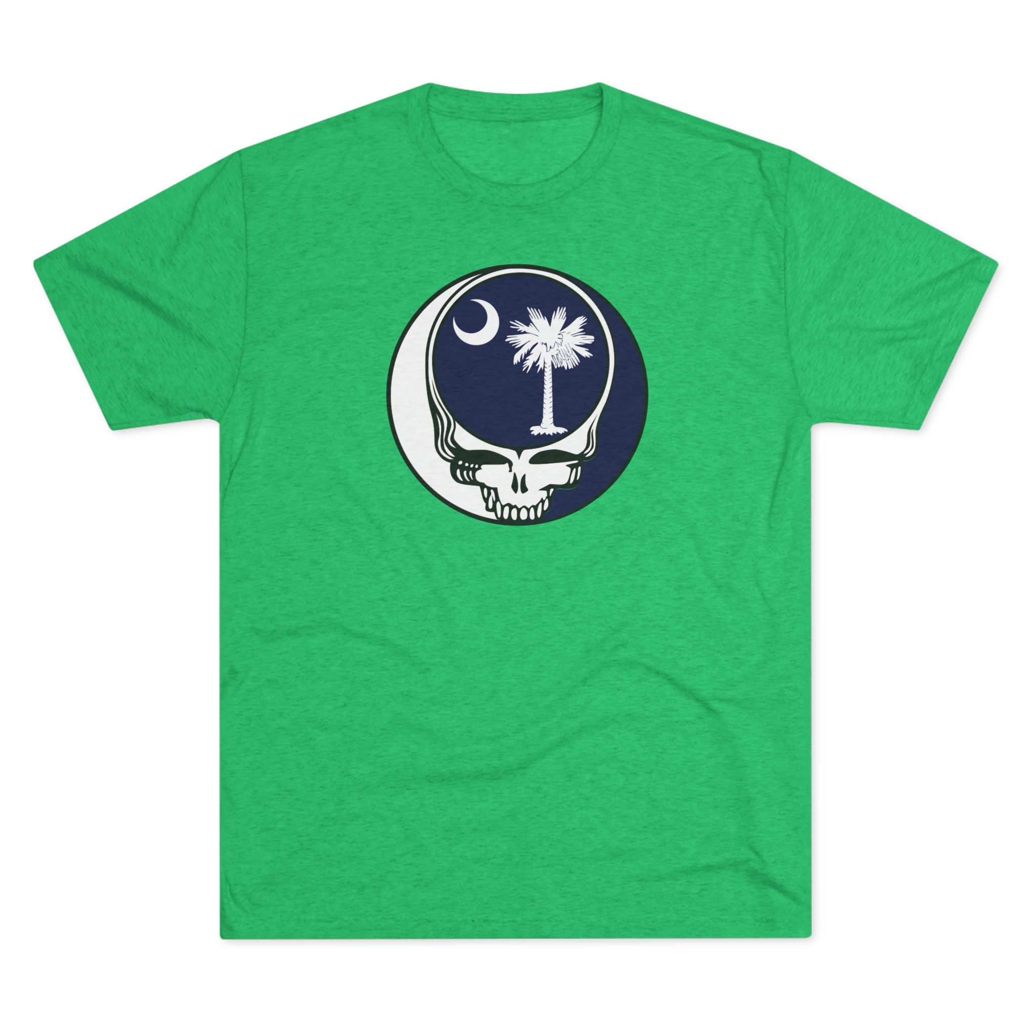 Palmetto Moon Skull tee | South Carolina crescent palm graphic Steal Your Face tee