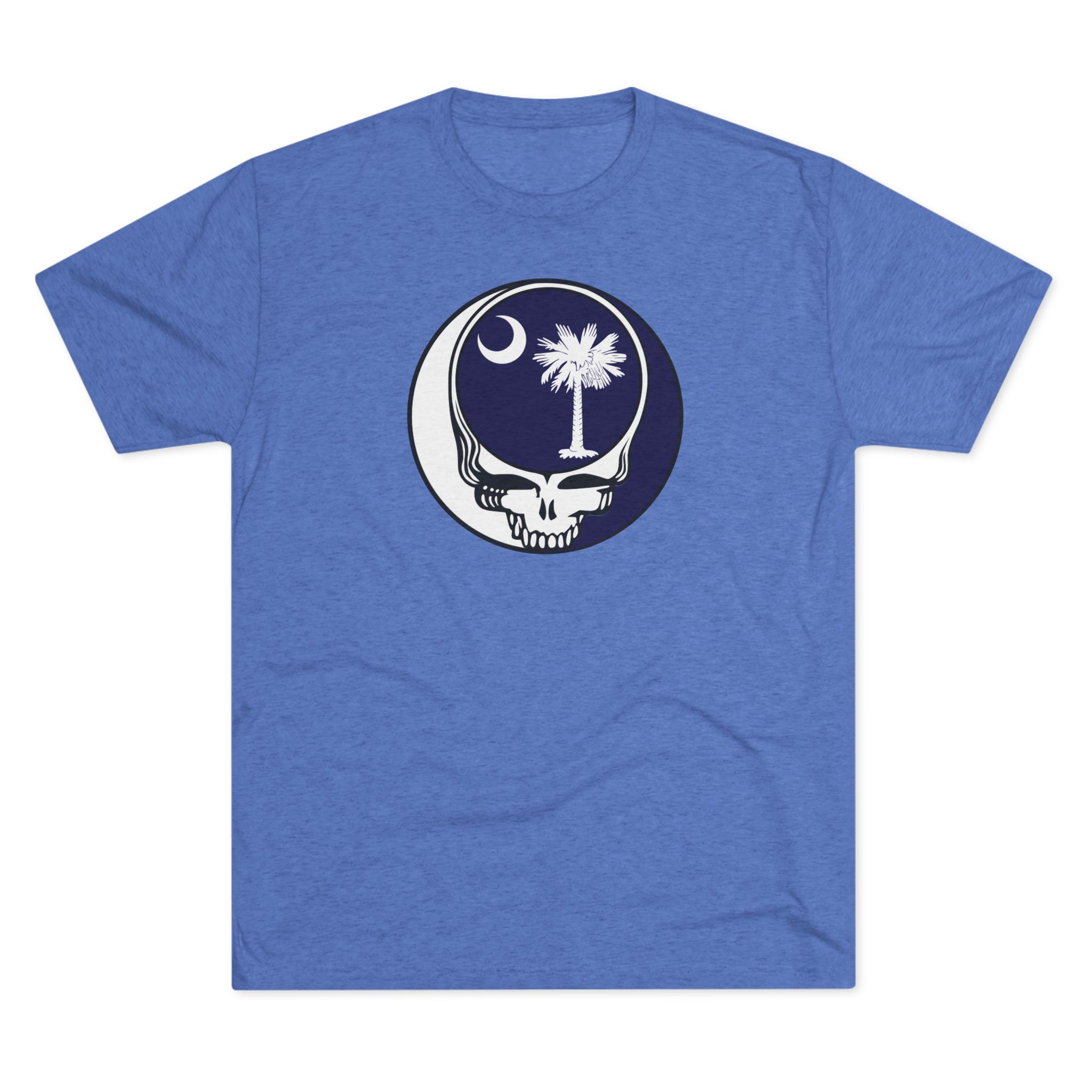 Palmetto Moon Skull tee | South Carolina crescent palm graphic Steal Your Face tee