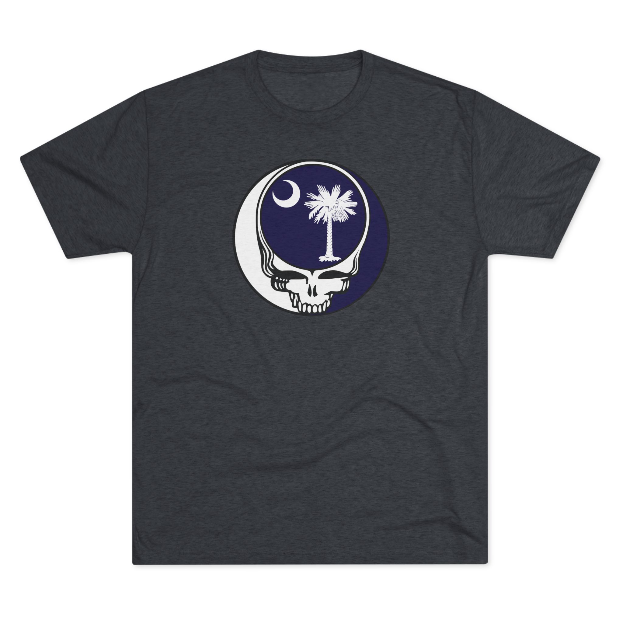Palmetto Moon Skull tee | South Carolina crescent palm graphic Steal Your Face tee