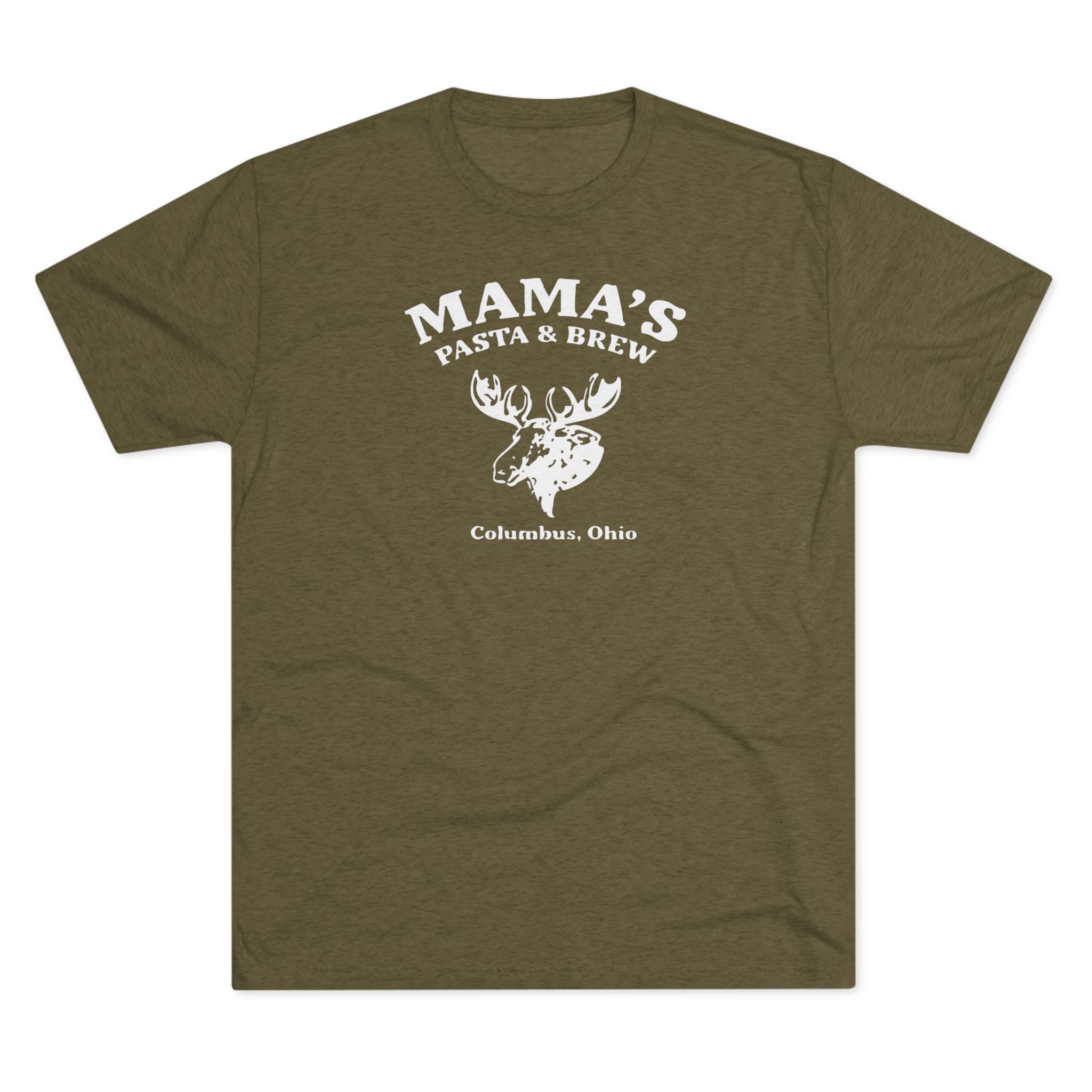 Mama's Pasta and Brew Moose Softstyle Tshirt Buckeye Vintage