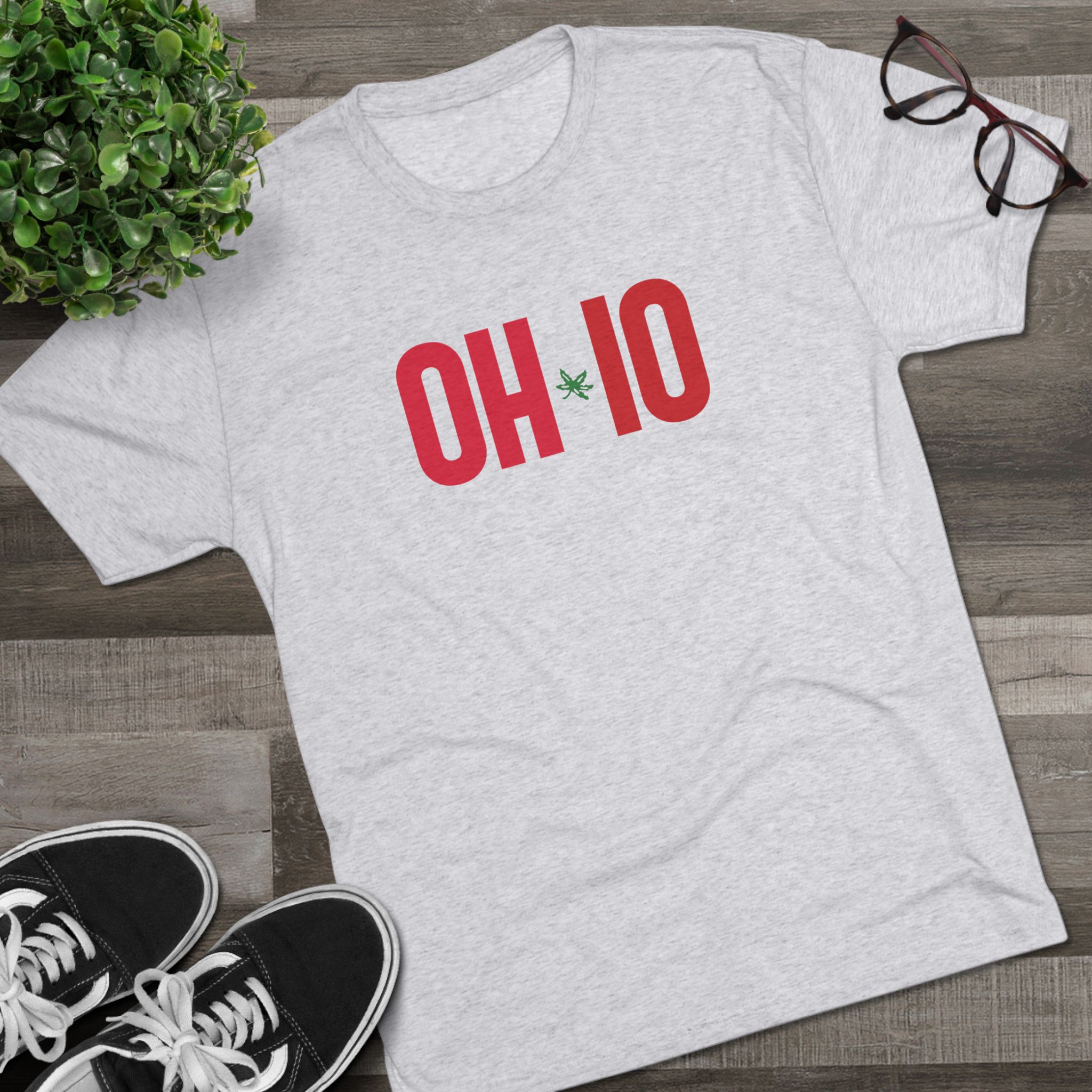 OH-IO Buckeye Logo Tee — Minimal State Pride Crew Shirt