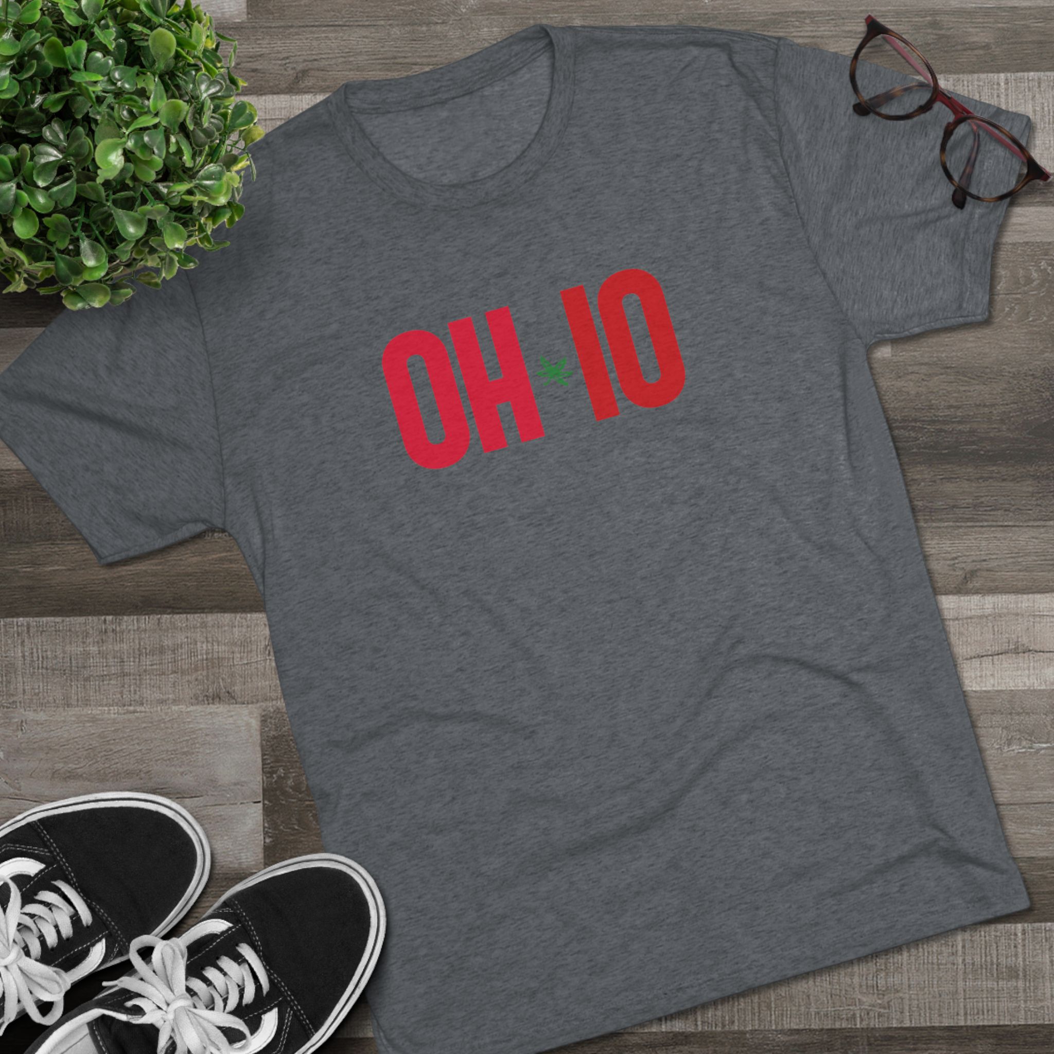 OH-IO Buckeye Logo Tee — Minimal State Pride Crew Shirt