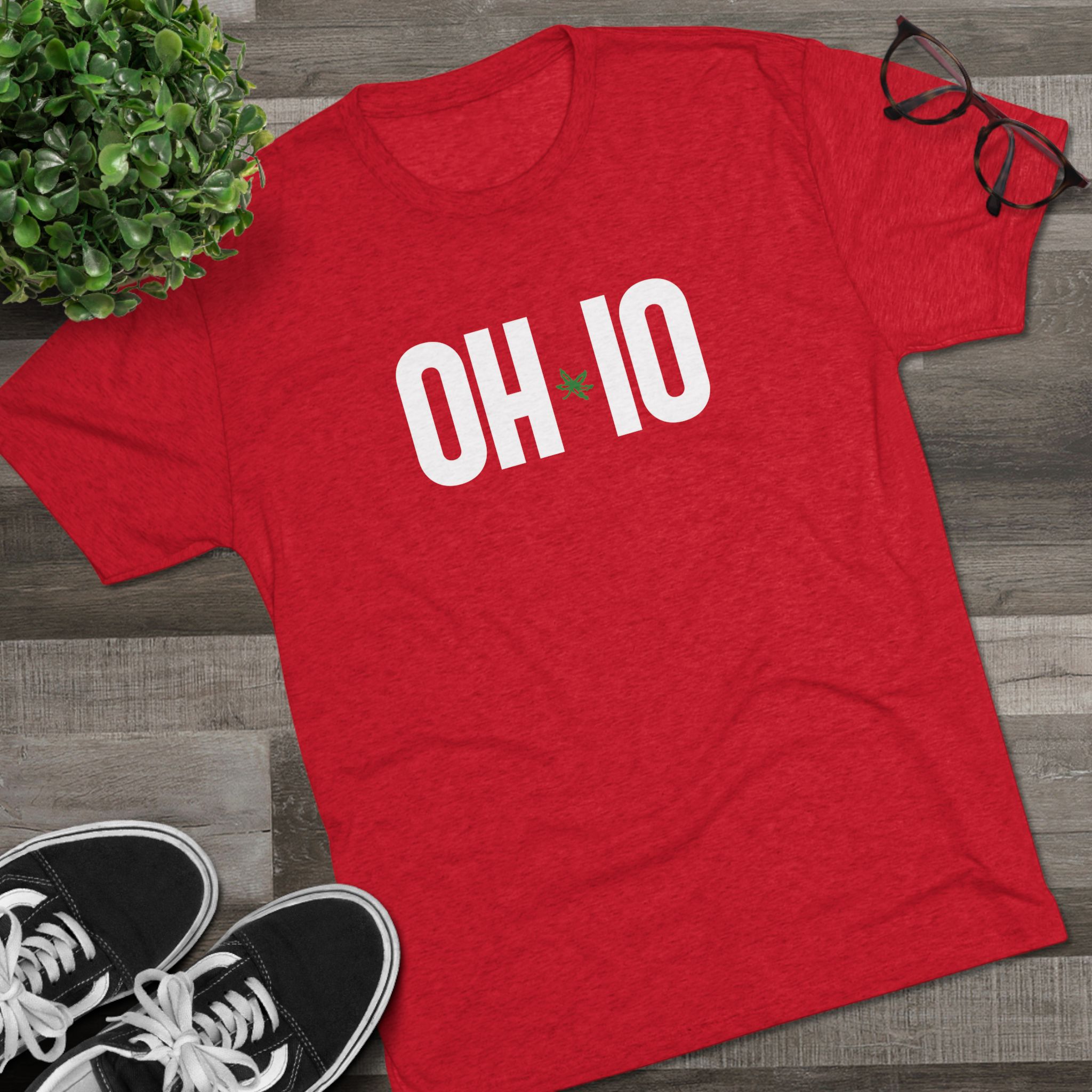 OH-IO Buckeye Logo Tee — Minimal State Pride Crew Shirt